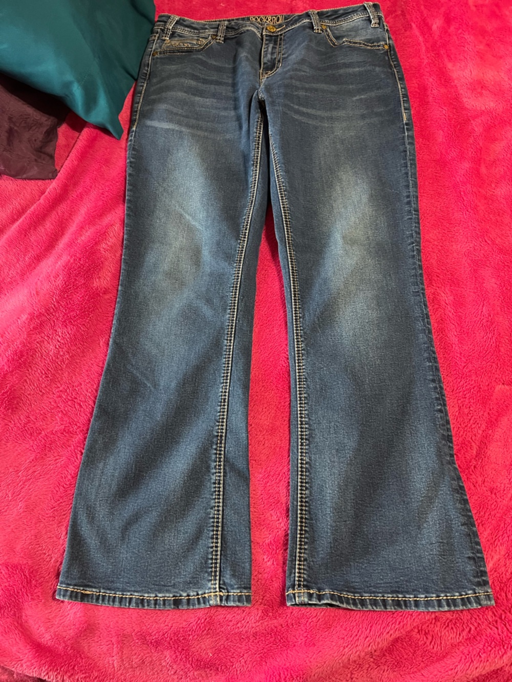 Rock & Roll Cowgirl Dark Blue Flare Jeans
